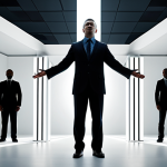 A powerful visual representation of a "T-shaped professional". A diverse, modern person stands confidently, embodying the concept: a strong, focused light beam descends behind them, symbolizing deep expertise in one area, while dynamic, interconnected lines or abstract icons extend horizontally, representing broad knowledge across various disciplines like technology, marketing, and business. The background is a sophisticated, clean workspace, suggesting innovation and the seamless integration of knowledge. The overall mood is intelligent, empowering, and forward-thinking.