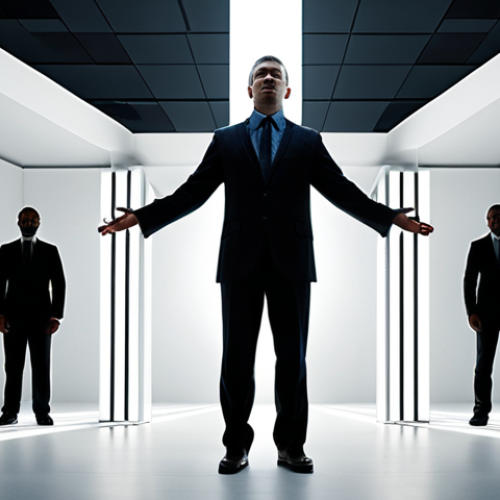 Home 17 A powerful visual representation of a "T-shaped professional". A diverse, modern person stands confidently, embodying the concept: a strong, focused light beam descends behind them, symbolizing deep expertise in one area, while dynamic, interconnected lines or abstract icons extend horizontally, representing broad knowledge across various disciplines like technology, marketing, and business. The background is a sophisticated, clean workspace, suggesting innovation and the seamless integration of knowledge. The overall mood is intelligent, empowering, and forward-thinking.