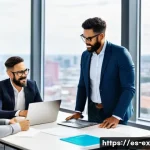 Home 15 T자형 전문성 개발을 위한 연구 기회 - A diverse professional team collaborating in a modern office setting, featuring individuals of vario...